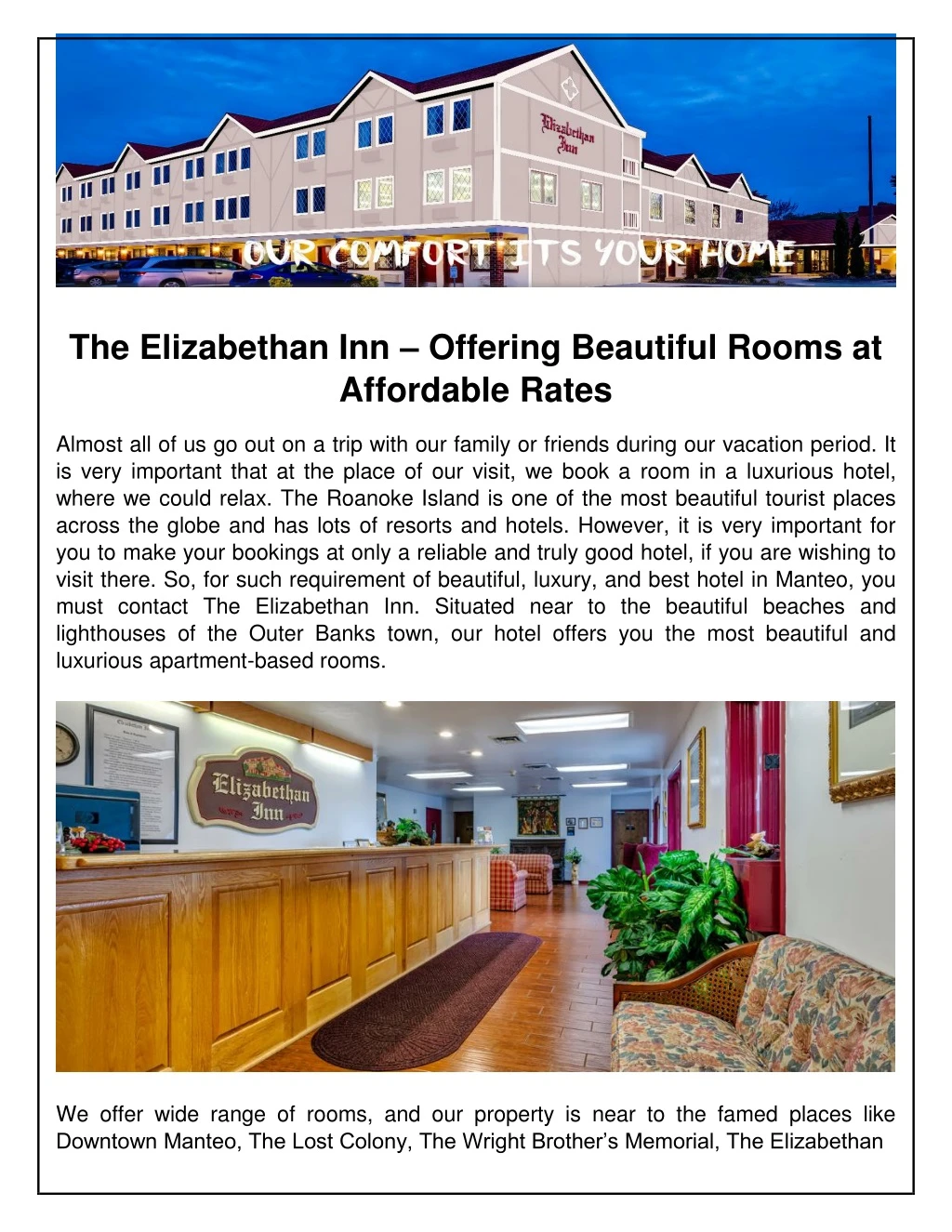 the elizabethan inn offering beautiful rooms