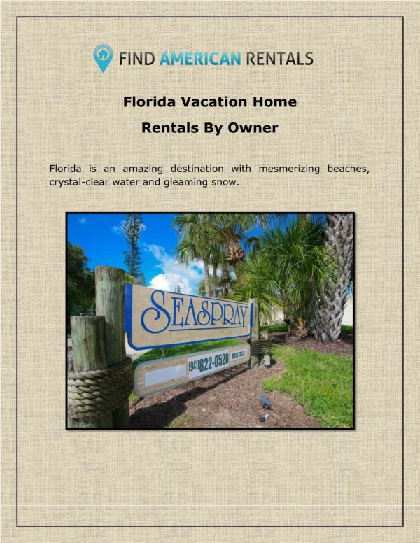 Florida Vacation Home Rentals By Owner