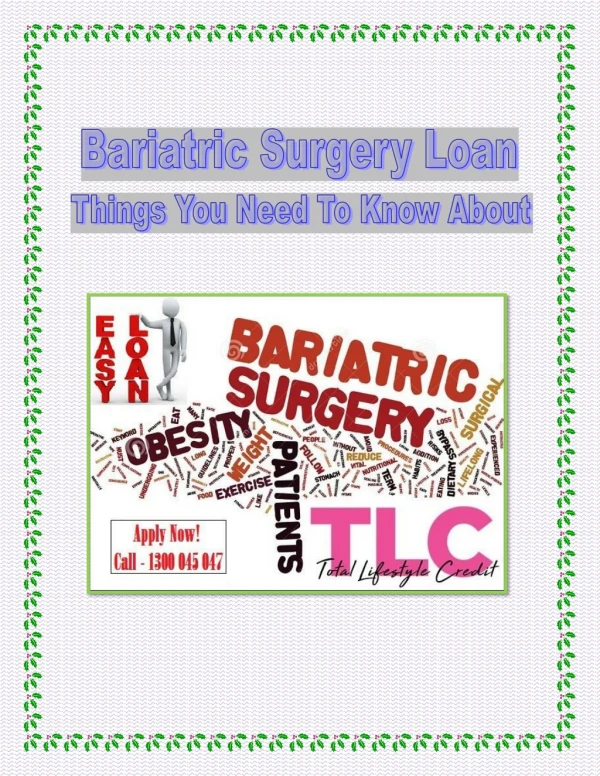 Bariatric Surgery Loan - Things You Need To Know About