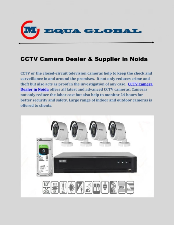CCTV Camera Dealer & Supplier in Noida