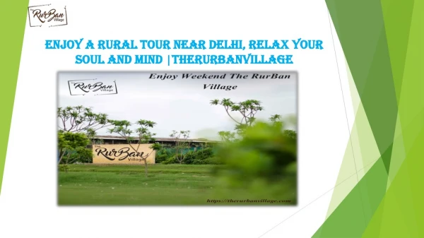 Enjoy a rural tour near Delhi, relax your soul and mind |Therurbanvillage