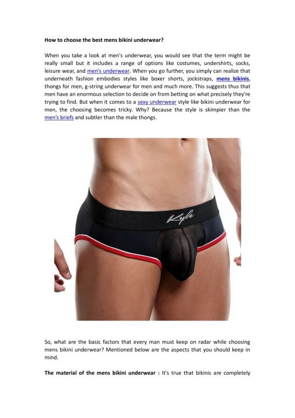 How to choose the best mens bikini underwear?