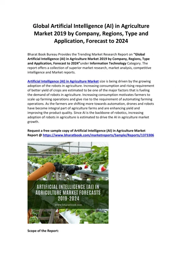 Global Artificial Intelligence (AI) in Agriculture Market Forecast-2025