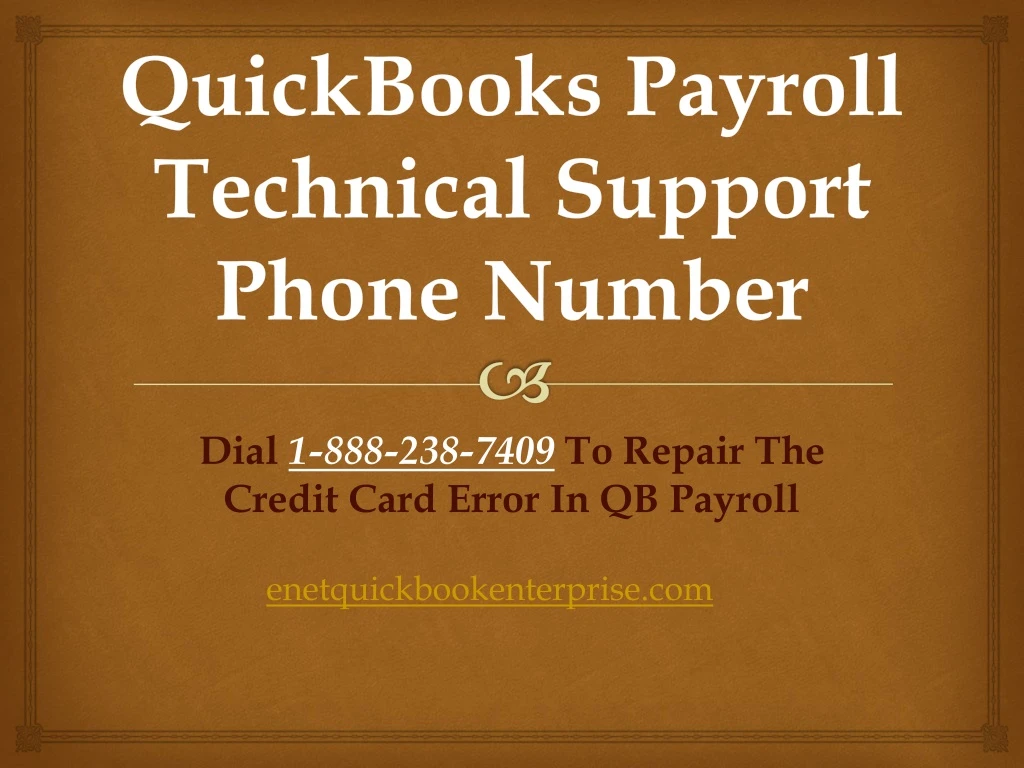 quickbooks payroll technical support phone number