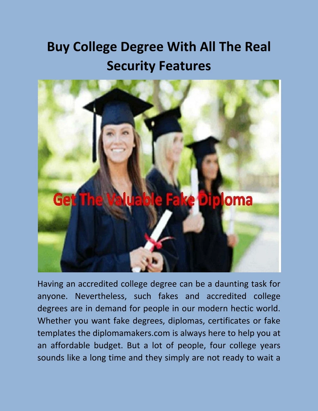 buy college degree with all the real security