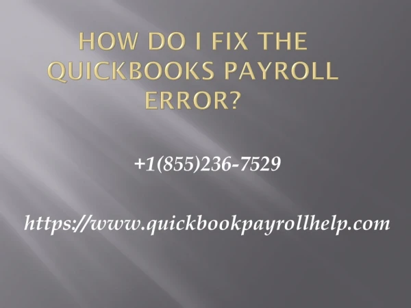 How do I fix the QuickBooks Payroll Error?