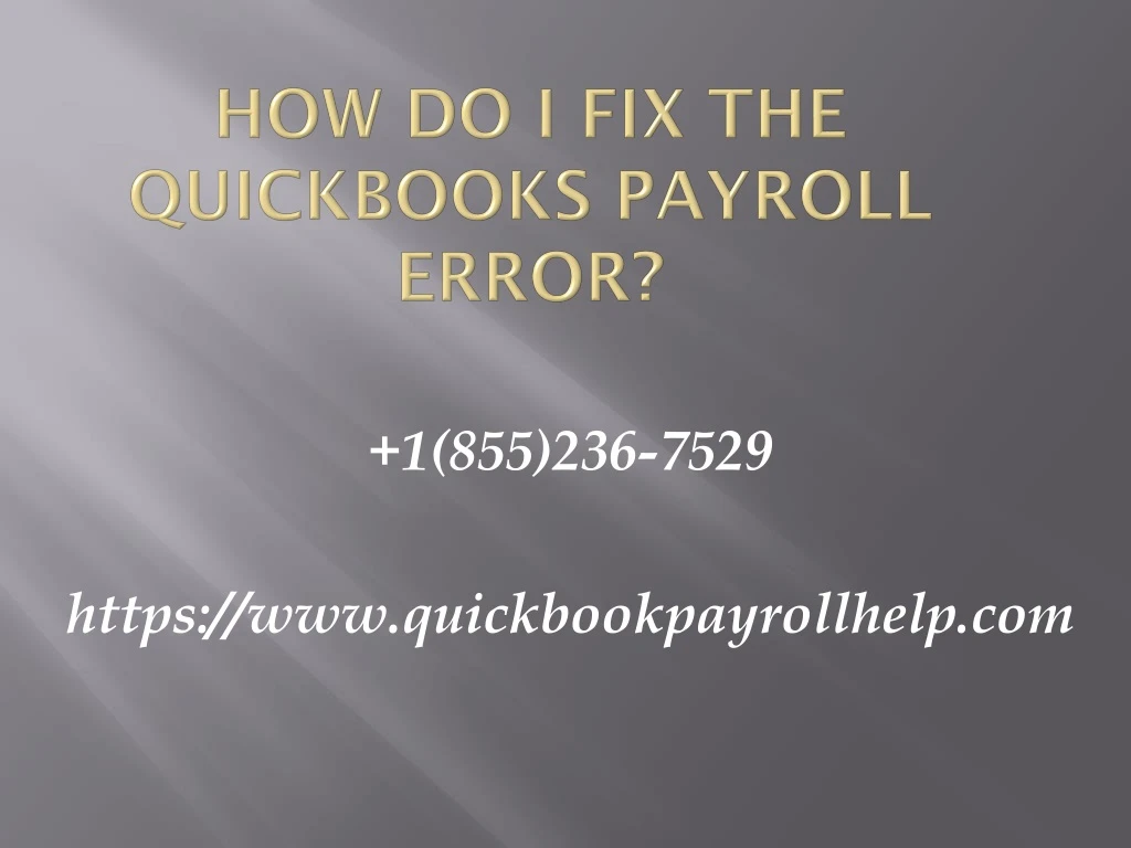 how do i fix the quickbooks payroll error