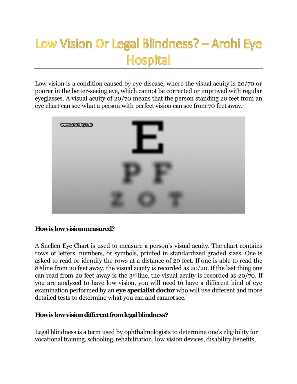 low vision is a condition caused by eye disease