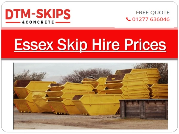 Essex Skip Hire Prices