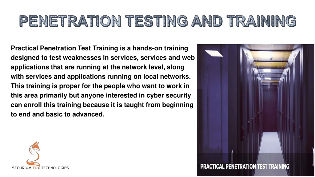penetration testing and training