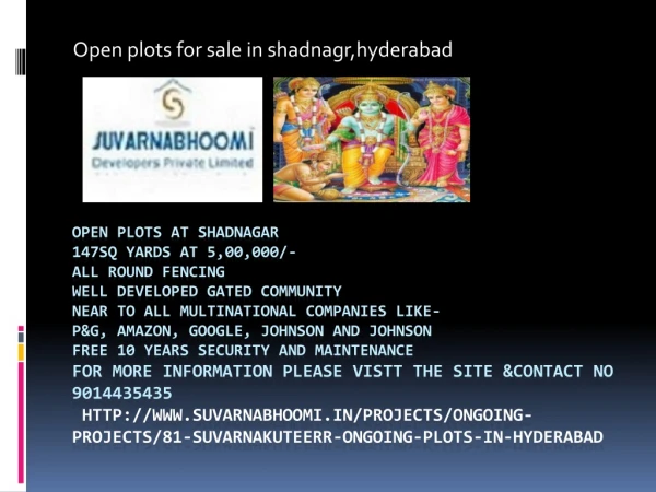 open plots for sale in shadnagar,hyderabad|9014435435