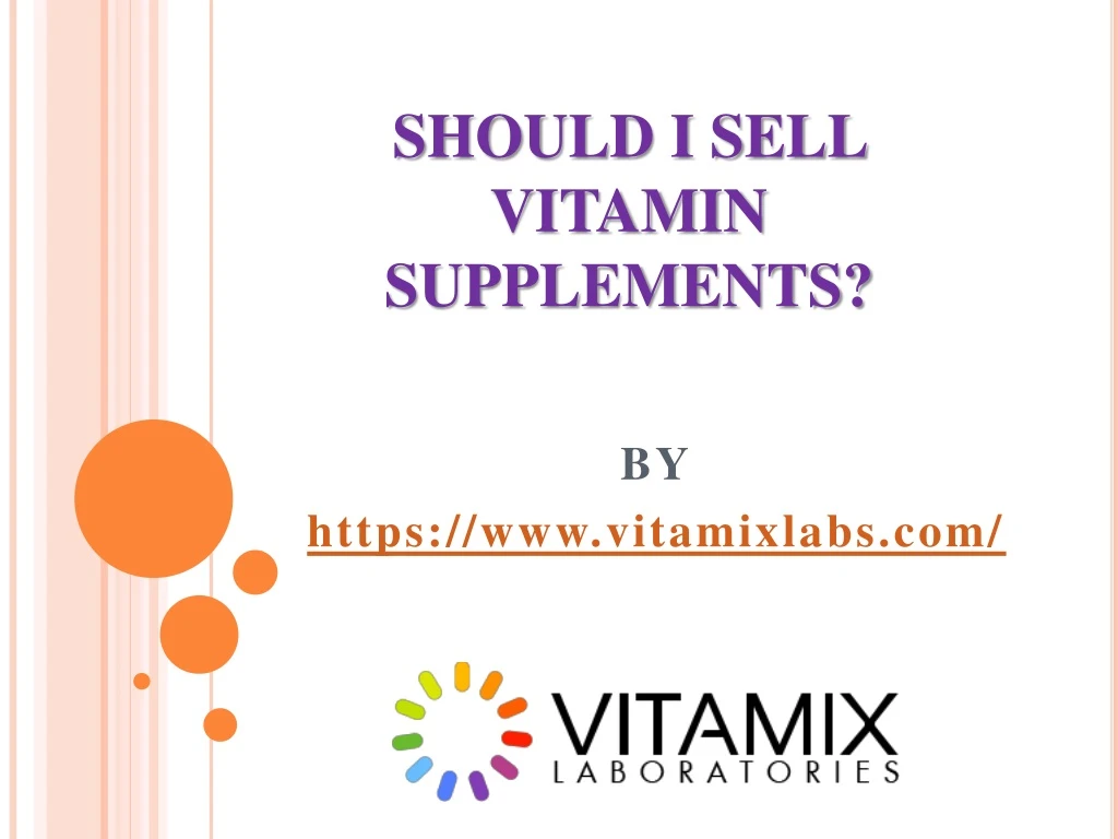 should i sell vitamin supplements