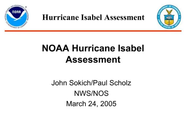 NOAA Hurricane Isabel Assessment