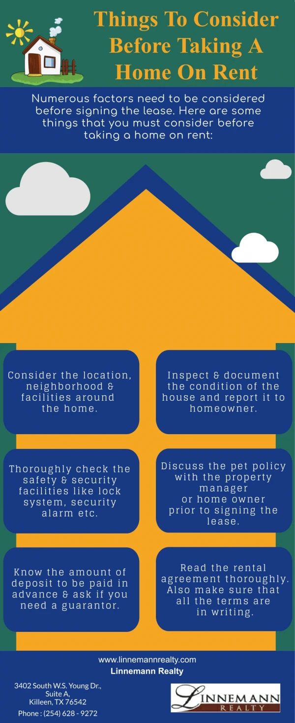 things to consider before taking a home on rent