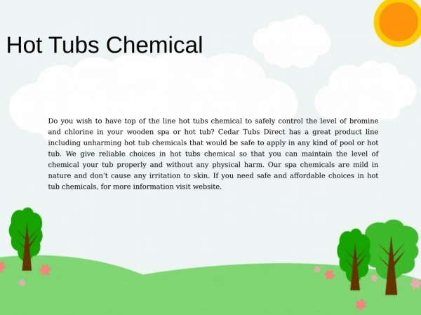 Best Quality Hot Tubs Chemical