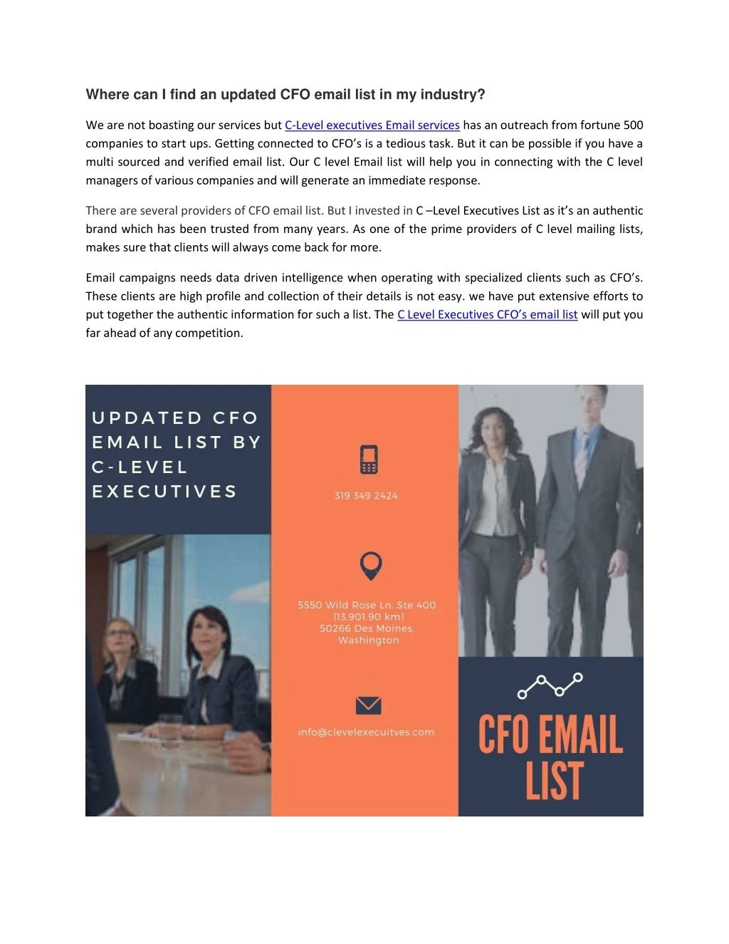 where can i find an updated cfo email list