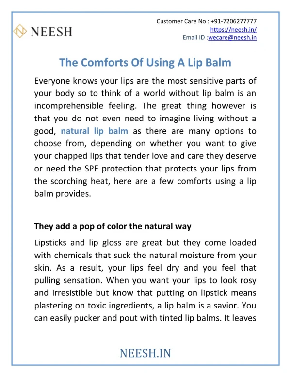 The Comforts Of Using A Lip Balm