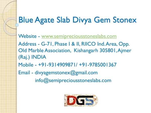 Blue Agate Slab Divya Gem Stonex