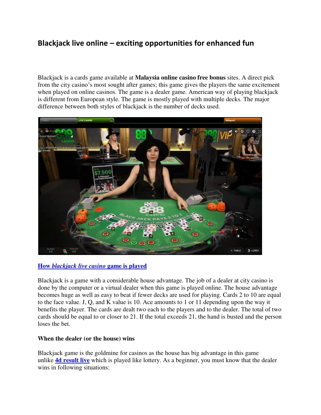blackjack live online exciting opportunities