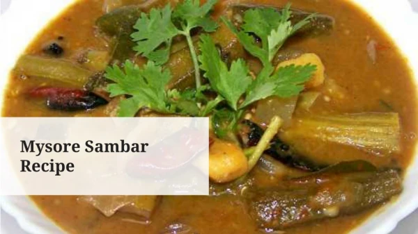 Mysore Sambar Recipe - LivingFoodz
