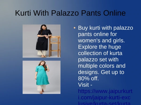 Latest Designer Kurti with Palazzo Pants Online