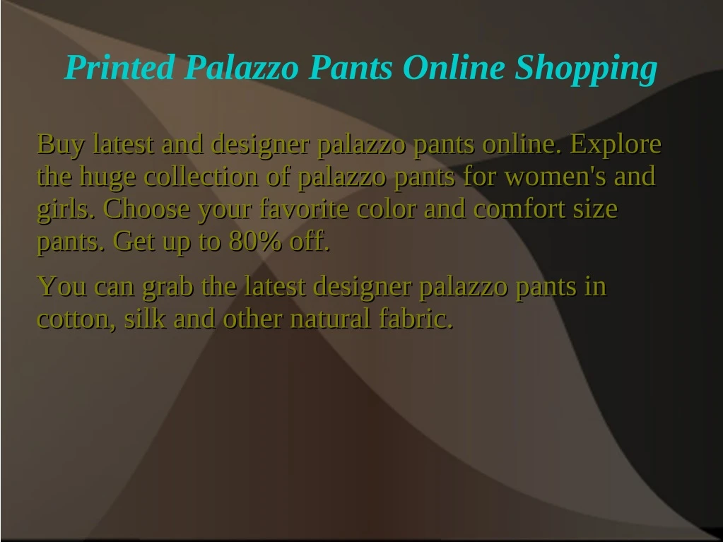 printed palazzo pants online shopping