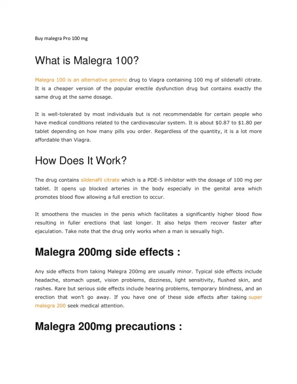 Buy Malegra Oral Jelly Online ,Malegra 100 Reviews