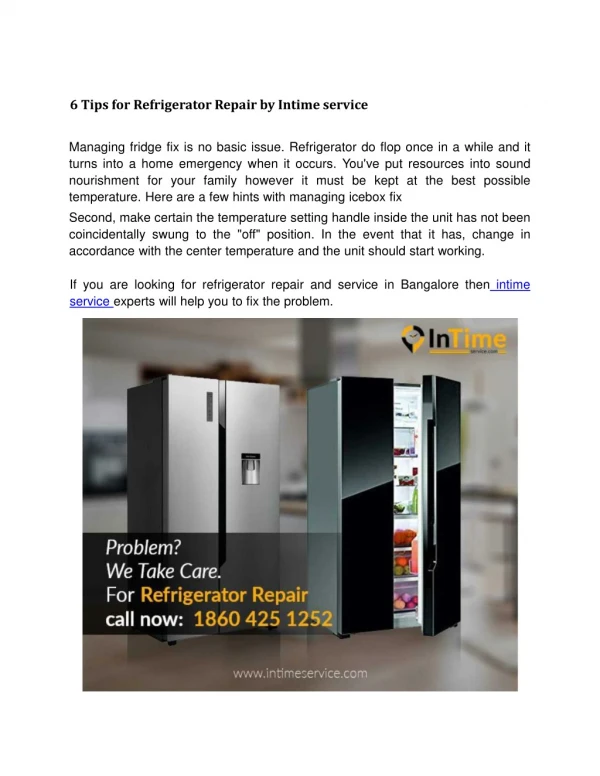 home appliances services online - InTime Service