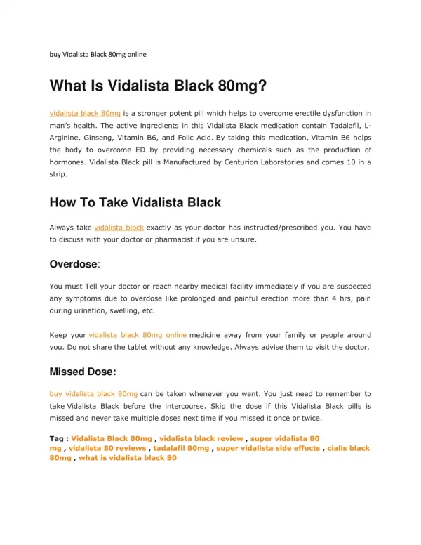 buy Vidalista Black 80mg online