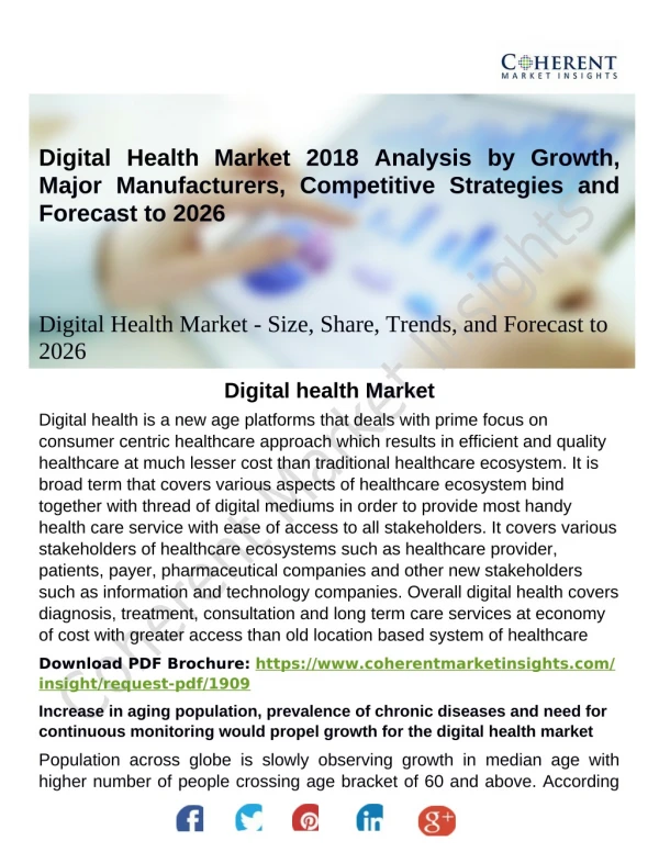 Digital Health Market Growth Analysis, Share, Demand by Regions, Types and Analysis of Key Players- Research Forecasts t