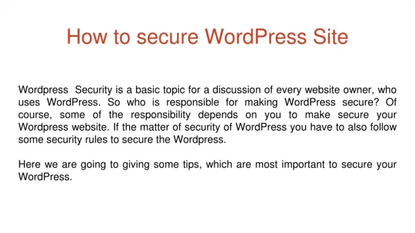 How To Secure WordPress Site From Hackers