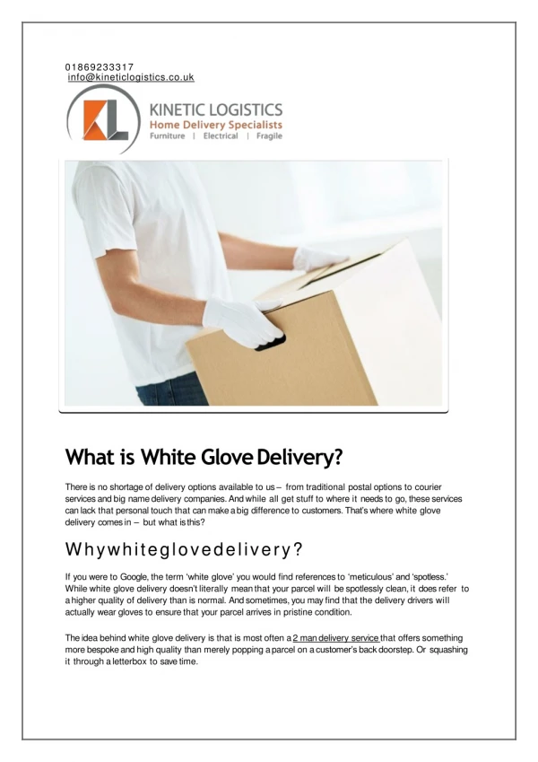 What is white glove delivery?