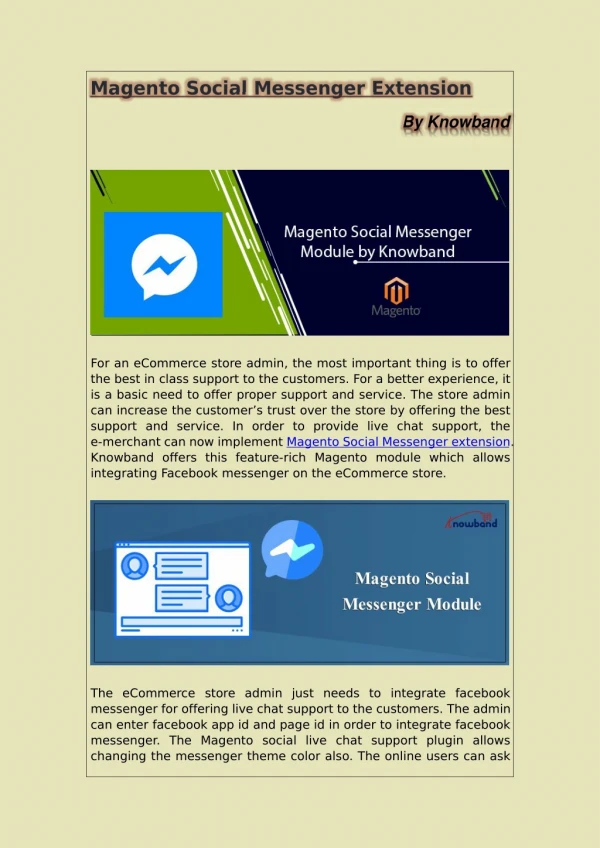 Magento Social Messenger addon by Knowband