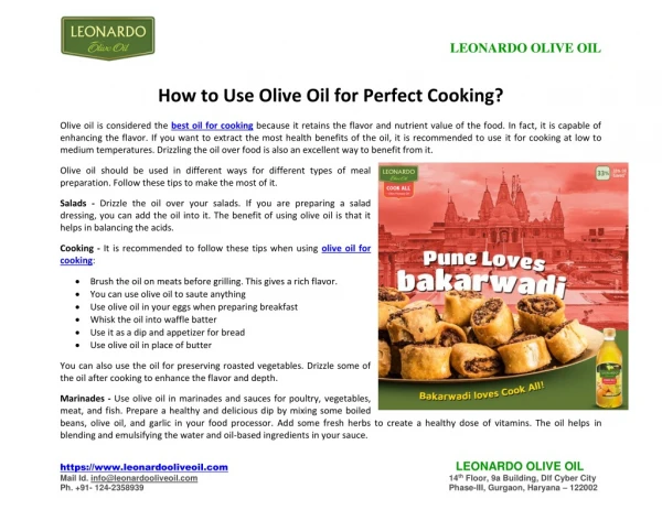 How to Use Olive Oil for Perfect Cooking?