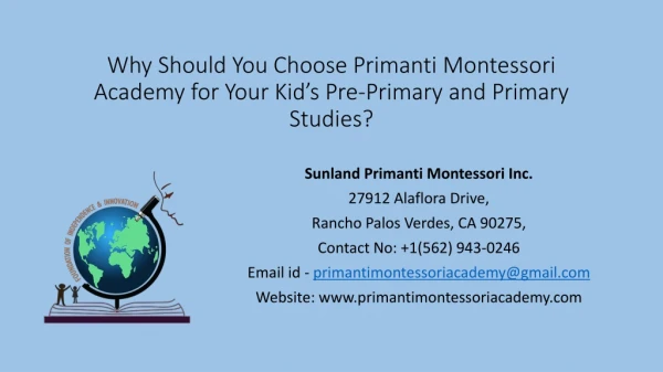 Montessori Preschool Whittier, Brea CA