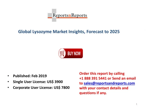 Global Lysozyme Market Industry Sales, Revenue, Gross Margin, Market Share, by Regions 2019-2025