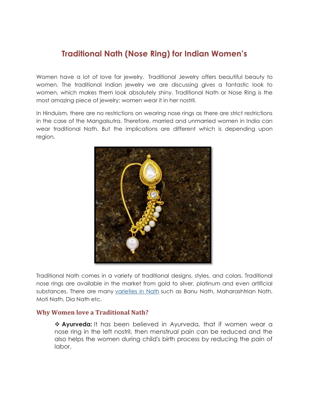 traditional nath nose ring for indian women s