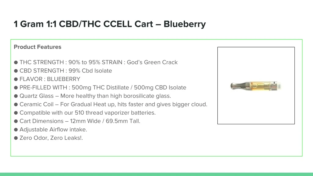 1 gram 1 1 cbd thc ccell cart blueberry