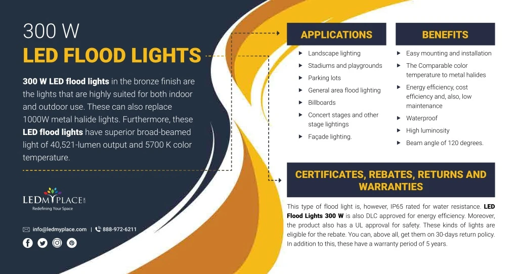 300 w led flood lights