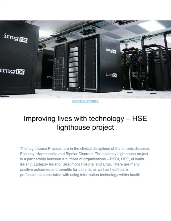 Improving lives with technology – HSE lighthouse project