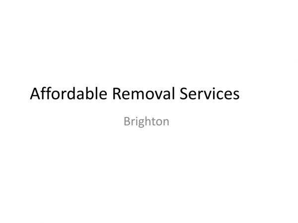 Brighton Removal Service - Brighton Man and Van Service