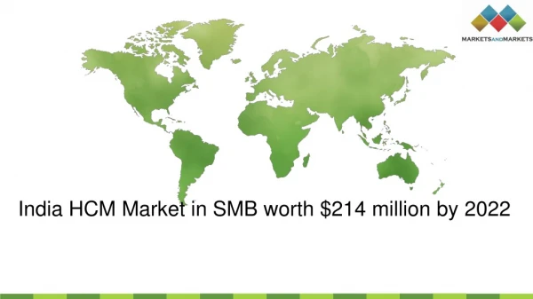 India HCM Market by Vertical &amp; City - 2023 | MarketsandMarkets