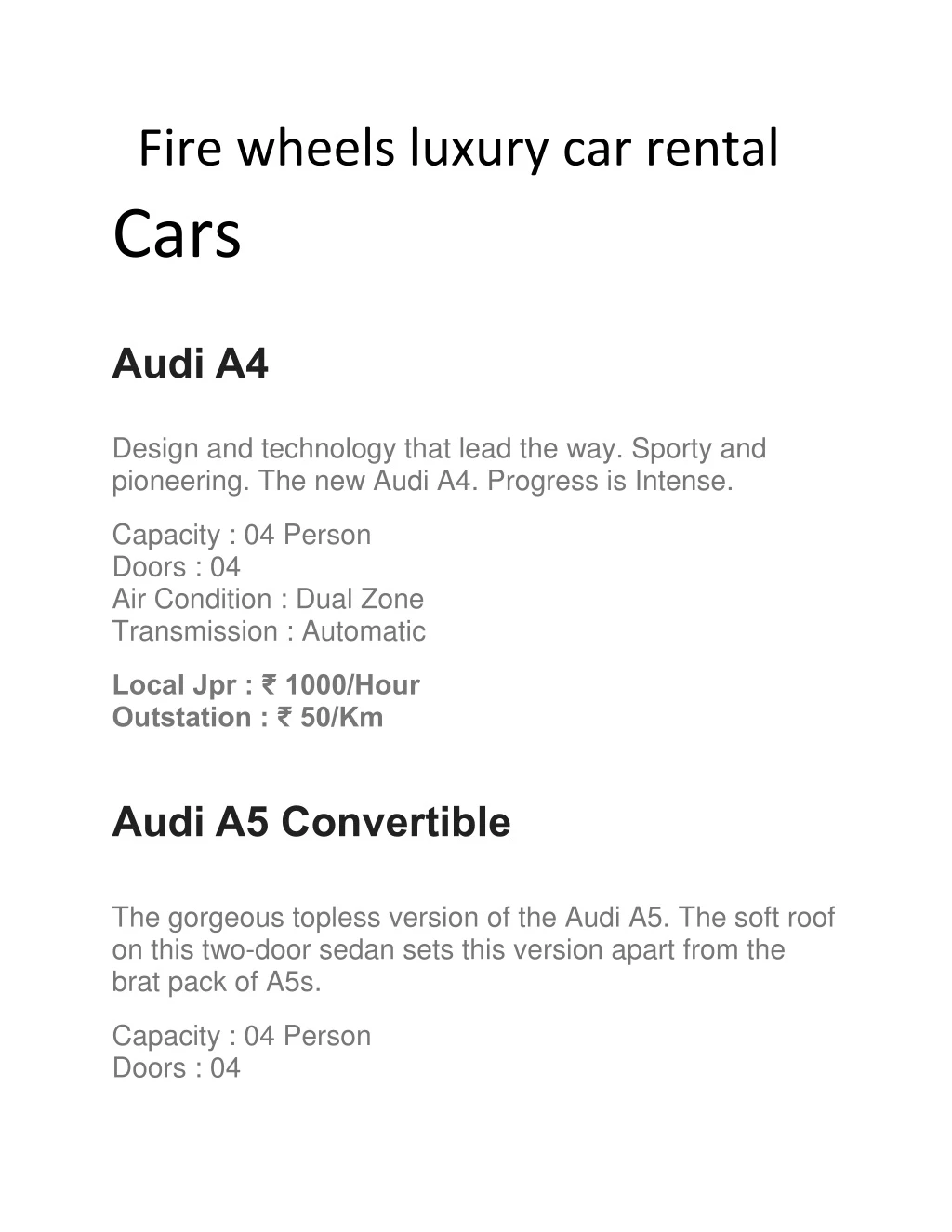 fire wheels luxury car rental cars