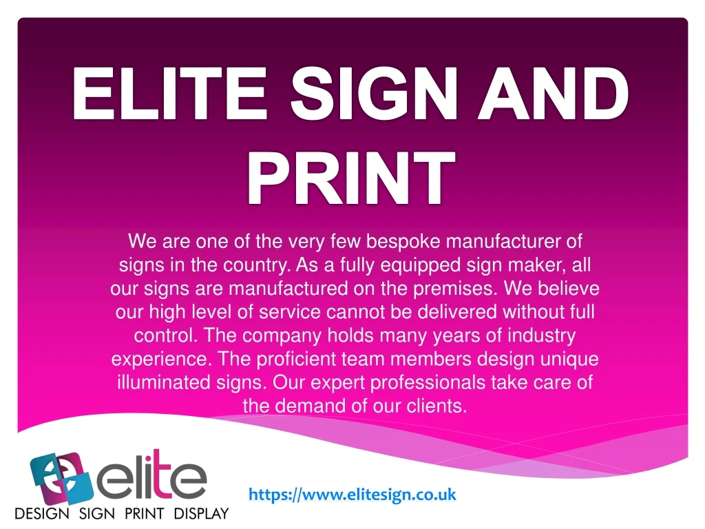 elite sign and print