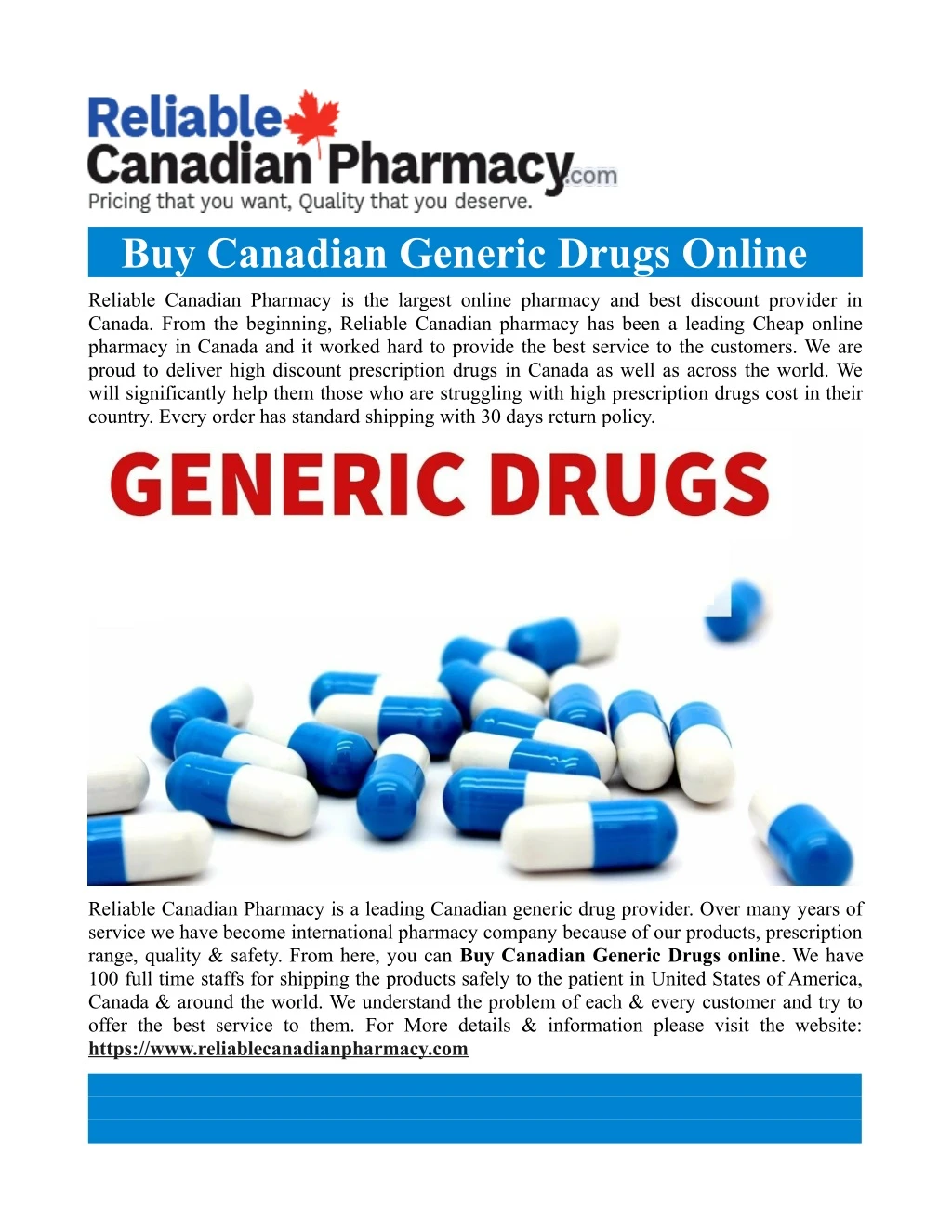 buy canadian generic drugs online