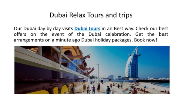 Dubai Relax Tours and trips