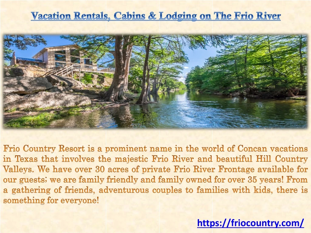 vacation rentals cabins lodging on the frio river