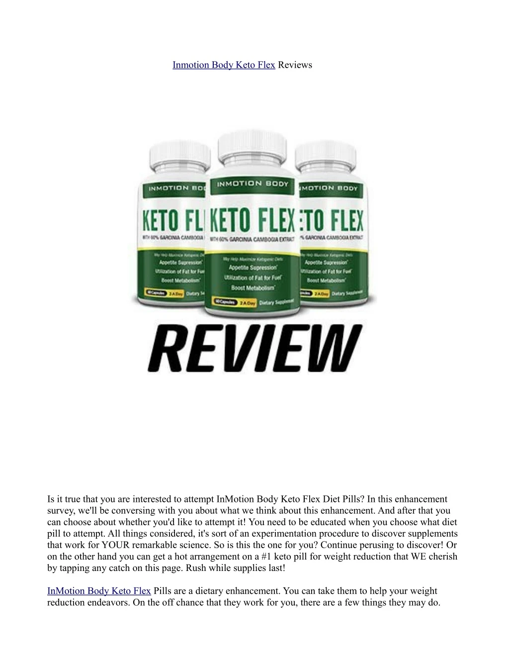 inmotion body keto flex reviews