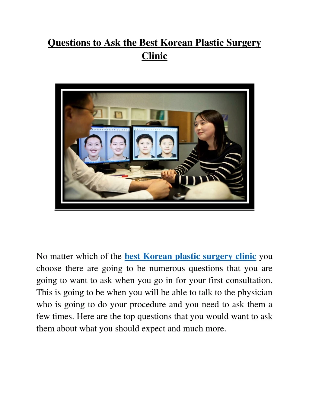 questions to ask the best korean plastic surgery