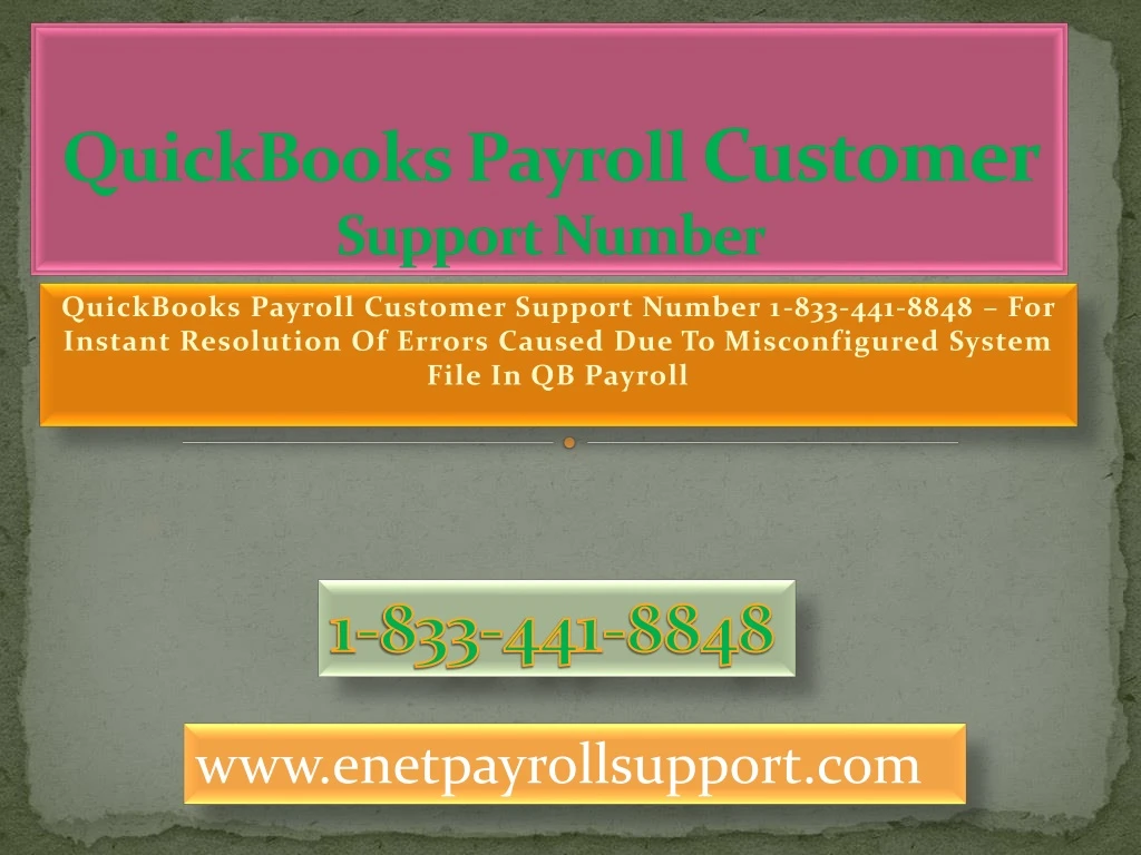 quickbooks payroll customer support number